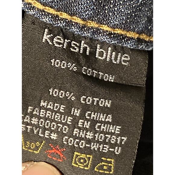 Y2K Kersh Blue Coco Jean Skirt 30 Denim Long Maxi Fringe Tulip Flare Modest 10 - Picture 4 of 5